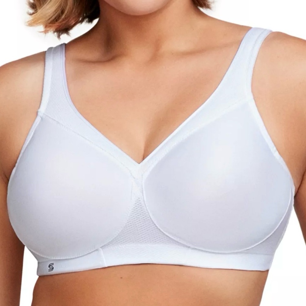 GLAMORISE White Wireless SPORTS Bra